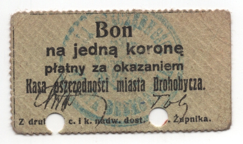 Russia - Ukraine Drohobych Savings Bank 1 Korone (ND)
Ryab. 14186a; Green; AUNC