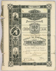 Argentina Banco Basko-Asturiano del Plata SA, Accion Fundadora de $100 1930
# 630; folds with long tears, partially repaired with tape, superb.; VF