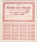 Romania Société des Mines de Firiza Paris 10 Parts d'Interet 1895
# 40541-50; Founded in Paris to develop mines near Baia Mare in Maramures; XF