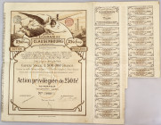 Romania Société d'Éclairage de Clausenbourg & Extensions S.A., Cluj / Bruxelles, Preffered Share for 250 Francs, 1896, Capital 1.500.000 Frs 1896
For...