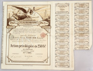 Romania Société d'Éclairage de Clausenbourg & Extensions S.A., Cluj / Bruxelles, Preffered Share for 250 Francs, 1897, Capital 2.500.000 frs 1897
For...