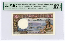 New Hebrides 100 Francs 1975 PMG 67 EPQ SUPERB GEM UNC
P# 18c, N# 206399; # J.1 00831757; Sign. 2