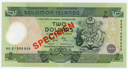 Solomon Islands 2 Dollars 2001 (ND) "25th Anniversary of the CBSI" Specimen
P# 23s, N# 205208; # AA01000000; Polymer; UNC