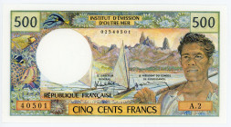 Tahiti 500 Francs 1985 (ND)
P# 25d, # A.2 40501; AUNC