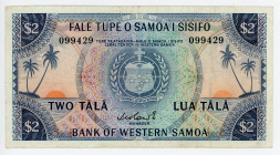 Western Samoa 2 Tala 1967 (ND)
P# 17a, N# 201581; # 099429; VF