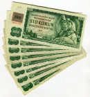 Czech Republic 8 x 100 Korun 1993 (1961)
P# 1, N# 202294 ; Adhesive stamp "C-100"; VF