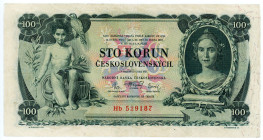 Czechoslovakia 100 Korun 1931
P# 23a, N# 222208; # Hb 529187; VF