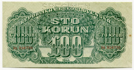 Czechoslovakia 100 Korun 1944 Specimen
P# 48s, N# 226578; # BA 316720; Perforated Specimen; UNC