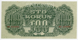 Czechoslovakia 100 Korun 1944
P# 53s, # MX 253899; UNC-