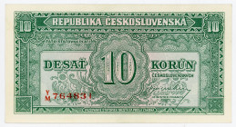 Czechoslovakia 10 Korun 1945 (ND)
P# 60a, N# 207050; # Y/M 764831; UNC
