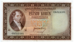Czechoslovakia 500 Korun 1945 (ND)
P# 64a, N# 227062; # CA512101; VF-XF