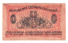 Czechoslovakia 1 Koruna 1919
P# 6a, N# 207298; # 41; VF-XF