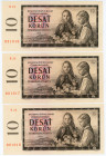 Czechoslovakia 3 x 10 Korun 1960 WIth Consecutive Numbers
P# 88, N# 206505; UNC