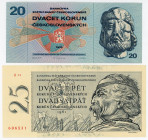 Czechoslovakia 20 & 25 Korun 1961 -1970
P# 89b, 92c, # Q14 606531, L78 929804; UNC