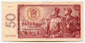 Czechoslovakia 50 Korun 1964 (1965)
P# 90b, N# 208518; # J17 470948; VF