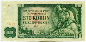 Czechoslovakia 100 Korun 1961 (1990 - 1992)
P# 91c, N# 206529; # G41 144795; VF