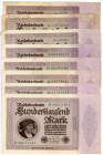 Germany - Weimar Republic 8 x 100000 Mark 1920 - 1923
P# 83, F, VF