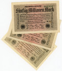 Germany - Weimar Republic 3 x 50 Millionen Mark 1923
P# 109, N# 203603; # G 10126457; AUNC