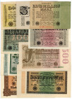 Germany - Weimar Republic Lot of 9 Banknotes 1923
P# 85 - 118, VF