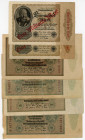 Germany - Weimar Republic Lot of 6 Banknotes 1922 - 1923
P# 88, 113, F, XF