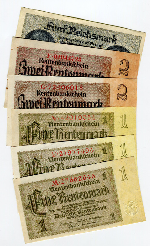 Germany - Third Reich Lot 6 Banknotes 1937
XF-AUNC
