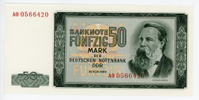 Germany - DDR 50 Deutsche Mark 1964
P# 25a, N# 209132; # AO 0566420; UNC