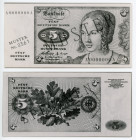 Germany - FRG 5 Deutsche Mark 1960 Front and Back Photo Specimen
P# 18a, N# 207879; # A0000000A; Photos of obverse and reverse samples for printing h...
