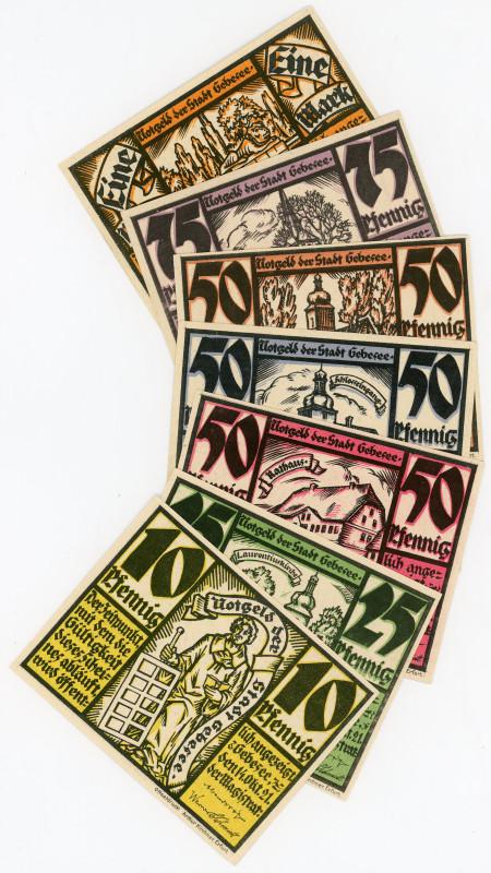 Germany - Weimar Republic Gebesee Full Set of Notgeld 1921
10 - 25 - 50 - 50 - ...