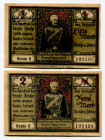 Germany - Weimar Republic Stolp Lot of 2 Notgeld 1921 The Same Number
UNC