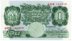 Great Britain 1 Pound 1949 - 1955
P# 369b, N# 203299; # A28C 141050; Signature P. S. Beale. (1949-55); UNC