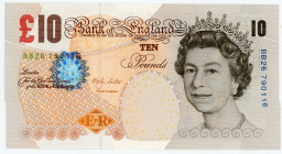 Great Britain 10 Pounds 2000
P# 389b, N# 202179; # BB26 790116; Signature M. Lowther ; UNC