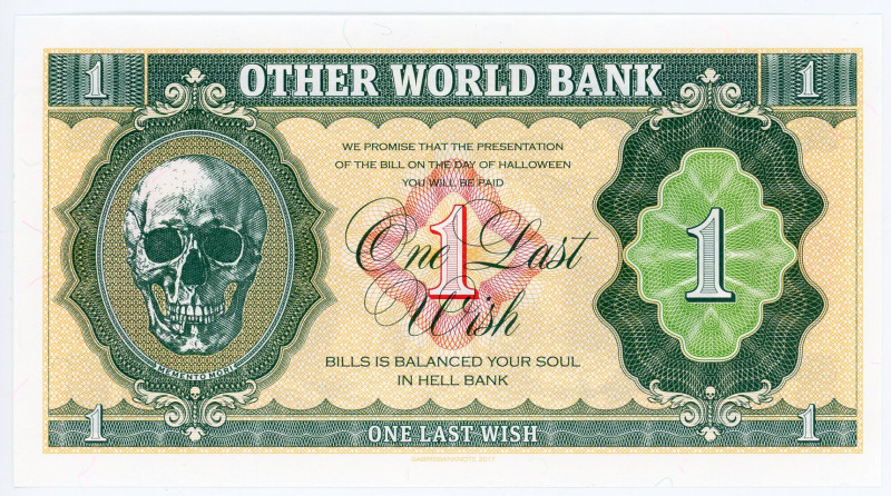 Great Britain 1 Last Wish 2017
# A.190; Fantasy Banknote; Limited Edition; Made...