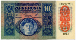 Austria 10 Kronen 1919 (ND)
P# 51a, N# 206765; # 1266 920771; UNC