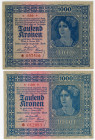 Austria 2 x 1000 Kronen 1922
P# 78, N# 206948; # 1139 012083, 1559 057516; XF