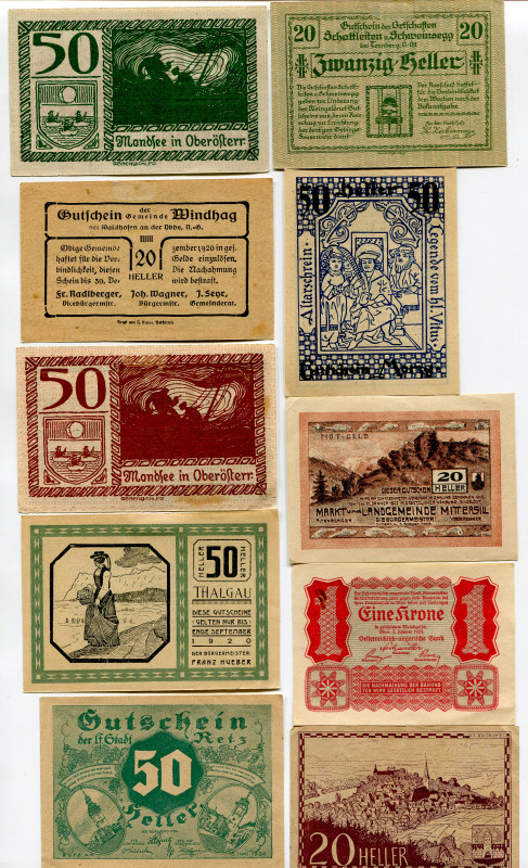 Austria Lot of 10 Notgeld 1920 th
AUNC