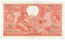 Belgium 100 Francs 1944
P# 114, N# 243818; # 13207L344; XF