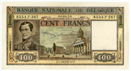 Belgium 100 Francs 1950
P# 126, N# 212070; # 8554P367; UNC