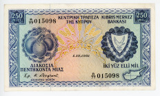 Cyprus 250 Mils 1981
P# 41c, N# 202516; # R/77015098; XF-AUNC