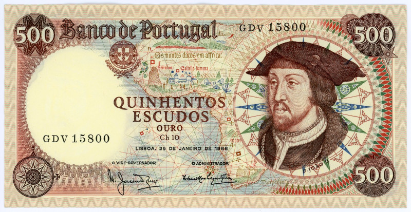 Portugal 500 Escudos 1966
P# 170a, N# 209244; # GDV15800; UNC