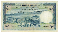 Lebanon 100 Livres 1952 (1963)
P# 60a, N# 246126; # A20 004492102; VF