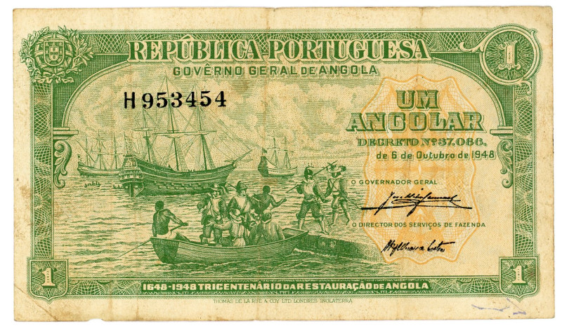 Angola 1 Angolar 1948
P# 70а, N# 222424; # H953454; 300th anniversary of restor...