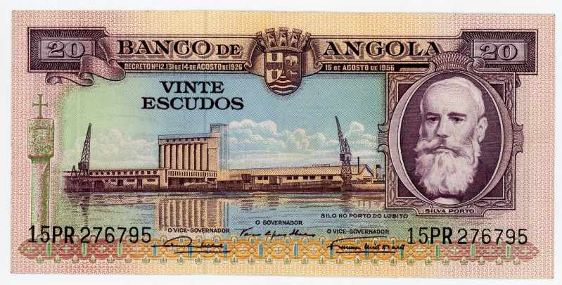 Angola 20 Escudos 1956
P# 87, N# 221643; # 15PR 276795; XF