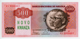 Angola 500 Novo Kwanza on 500 Kwanza 1987 (1991) Overprint
P# 123, N# 223060; # HI5058867; UNC
