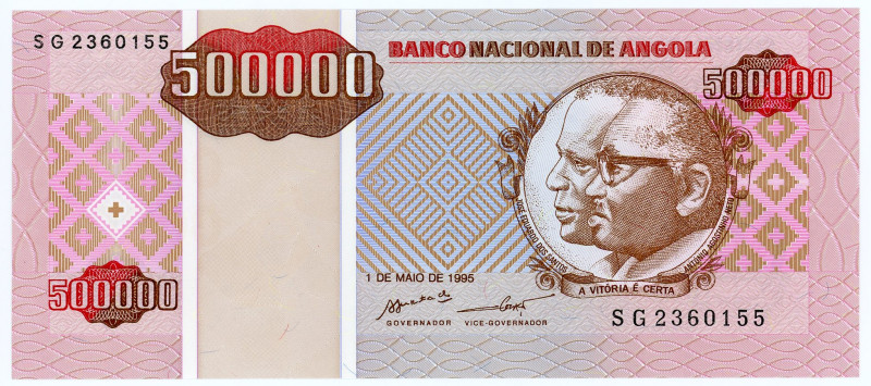 Angola 500000 Kwanzas Reajustados 1995
P# 140, N# 214646; # SG 2360155; UNC