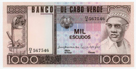 Cabo Verde 1000 Escudos 1977
P# 56a, N# 230583; # D/4 567546; UNC
