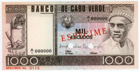 Cabo Verde 1000 Escudos 1977 Specimen
P# 56s1, N# 230583; # 0116; UNC