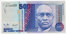 Cabo Verde 500 Escudos 1989
P# 59a, N# 233784; # EV 795689; UNC