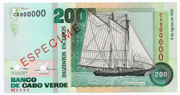 Cabo Verde 200 Escudos 1992 Specimen
P# 63s, N# 212913; # 0233; UNC