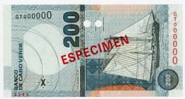 Cabo Verde 200 Escudos 2005 Specimen
P# 68s, N# 206300; # 0350; UNC