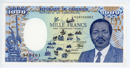 Cameroon 1000 Francs 1985
P# 25, N# 213186; # U.01 539301; UNC